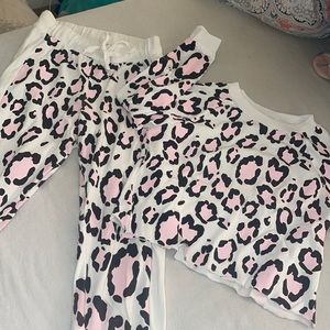 Wildfox matching pink leopard sweatsuit